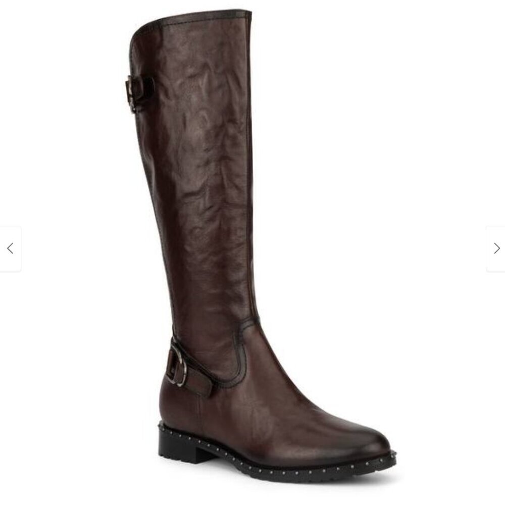 Women's Tall Buckle Riding Boots - Dark Brown